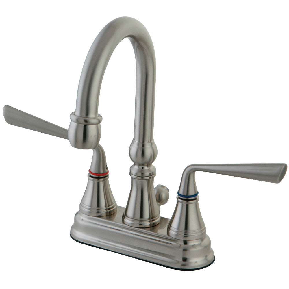 Kingston Brass KS2618ZL 4 in. Centerset Bathroom Faucet, Brushed Nickel - BNGBath