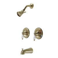 Thumbnail for Kingston Brass KB667PL Vintage Tub and Shower Faucet, Brushed Brass - BNGBath