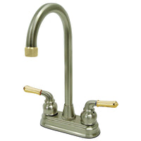 Thumbnail for Kingston Brass GKB499 Magellan Bar Faucet, Brushed Nickel/Polished Brass - BNGBath