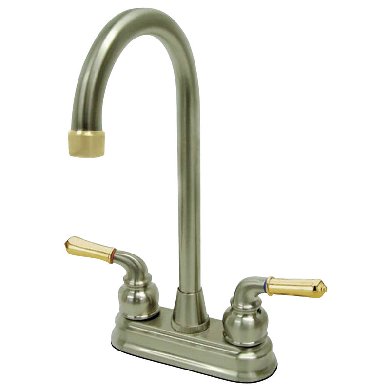 Kingston Brass GKB499 Magellan Bar Faucet, Brushed Nickel/Polished Brass - BNGBath
