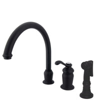 Thumbnail for Kingston Brass KS7825TLBS Single-Handle Widespread Kitchen Faucet, Oil Rubbed Bronze - BNGBath