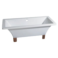 Thumbnail for Aqua Eden VTSQ673018A6 67-Inch Acrylic Double Ended Clawfoot Tub (No Faucet Drillings), White/Naples Bronze - BNGBath