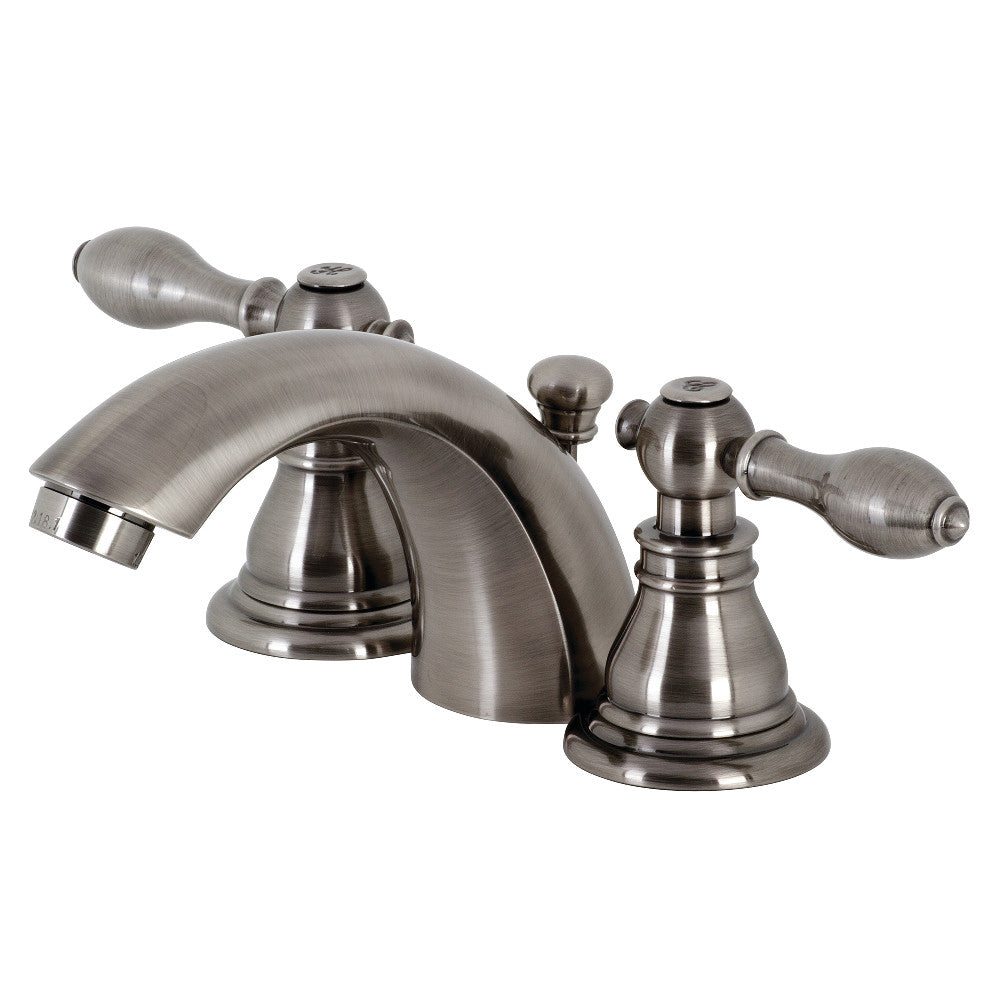 Kingston Brass KB953ACL American Classic Mini-Widespread Bathroom Faucet with Plastic Pop-Up, Black Stainless - BNGBath