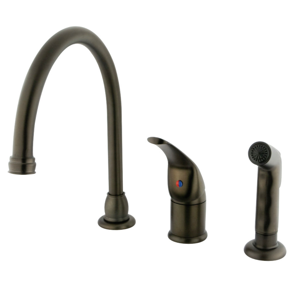 Kingston Brass KB825 Single-Handle Widespread Kitchen Faucet, Oil Rubbed Bronze - BNGBath