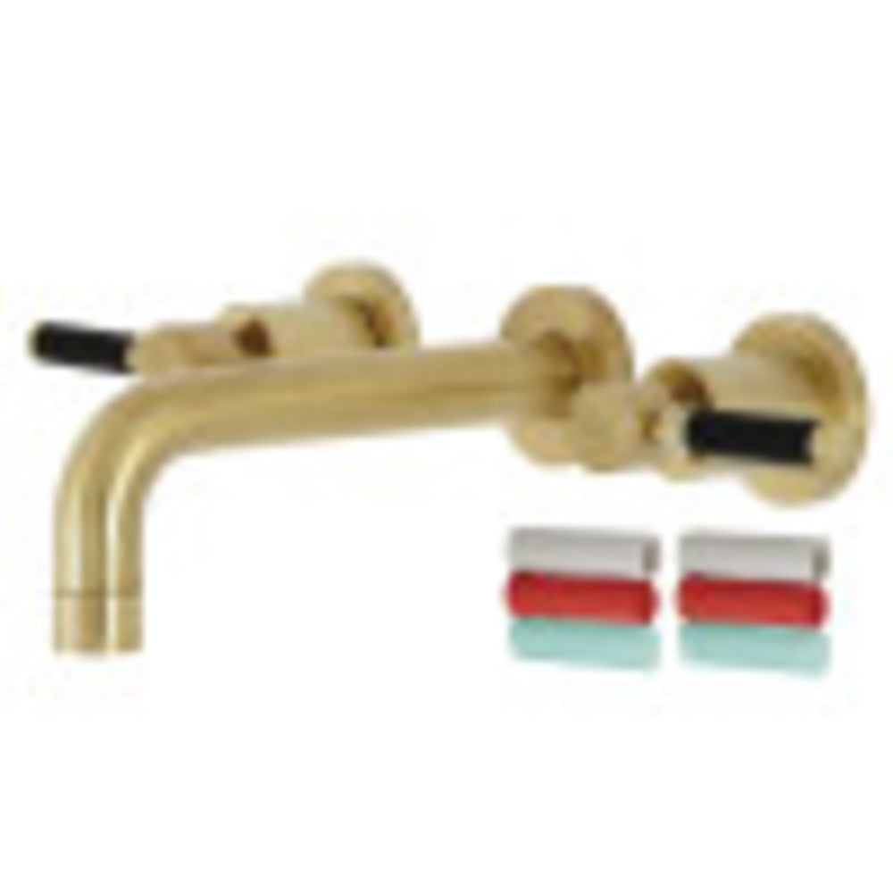 Kingston Brass KS8127DKL Kaiser 2-Handle Wall Mount Bathroom Faucet, Brushed Brass - BNGBath