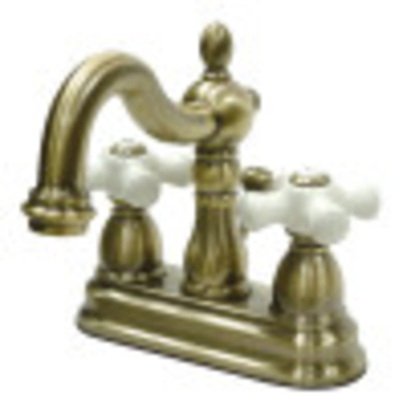 Kingston Brass KB1603PX Heritage 4 in. Centerset Bathroom Faucet, Antique Brass - BNGBath