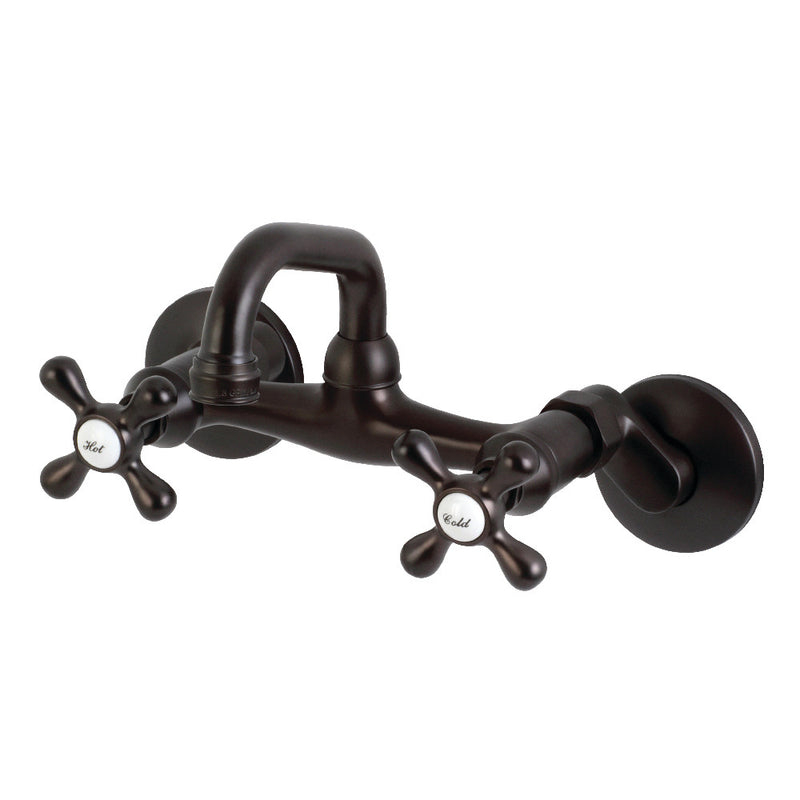 Kingston Brass KS212ORB Two-Handle Wall Mount Bar Faucet, Oil Rubbed Bronze - BNGBath