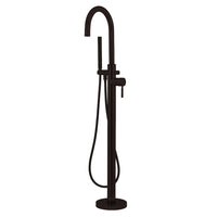 Thumbnail for Kingston Brass KS8155DL Concord Freestanding Tub Faucet with Hand Shower, Oil Rubbed Bronze - BNGBath
