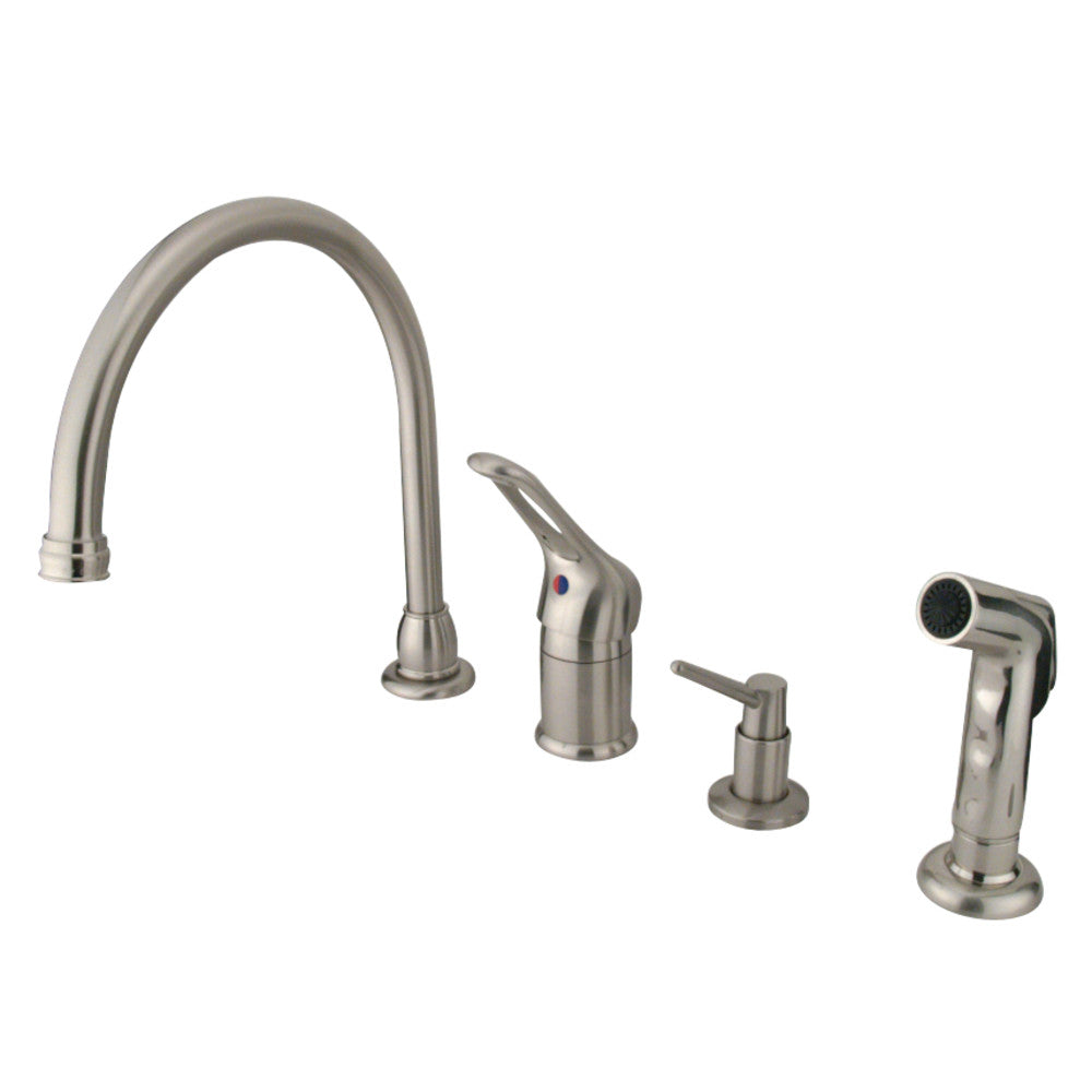 Kingston Brass KB818K8 Single-Handle Widespread Kitchen Faucet, Brushed Nickel - BNGBath