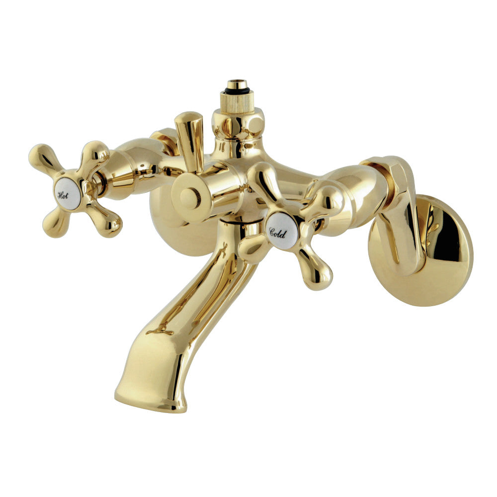 Kingston Brass CC2662 Vintage Wall Mount Tub Faucet with Riser Adaptor, Polished Brass - BNGBath