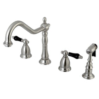 Thumbnail for Kingston Brass KS1798PKLBS Widespread Kitchen Faucet, Brushed Nickel - BNGBath