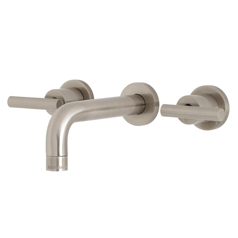Kingston Brass KS8128CML Manhattan 2-Handle 8 in. Wall Mount Bathroom Faucet, Brushed Nickel - BNGBath
