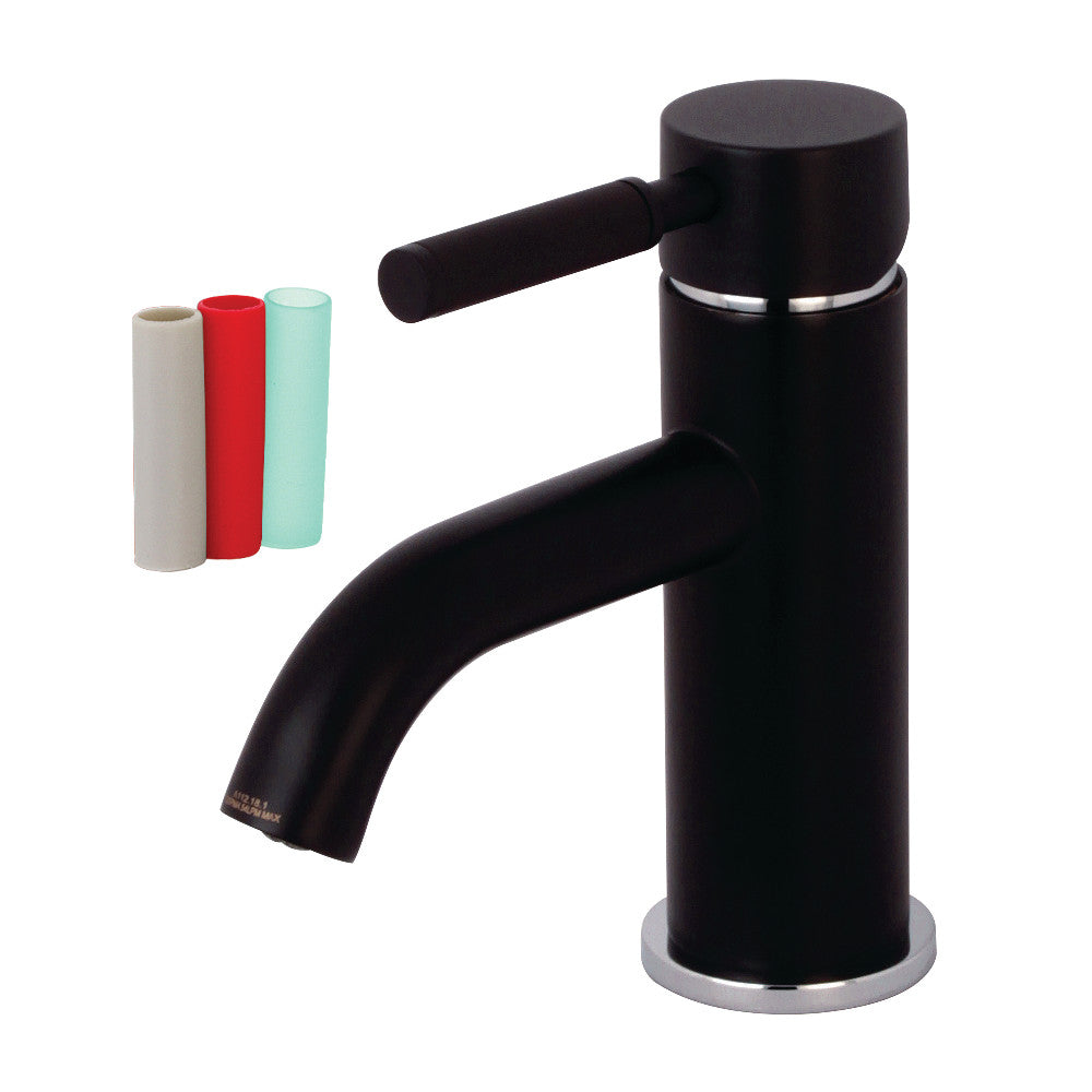Fauceture LS8227DKL Kaiser Single-Handle Bathroom Faucet with Push Pop-Up, Matte Black/Polished Chrome - BNGBath