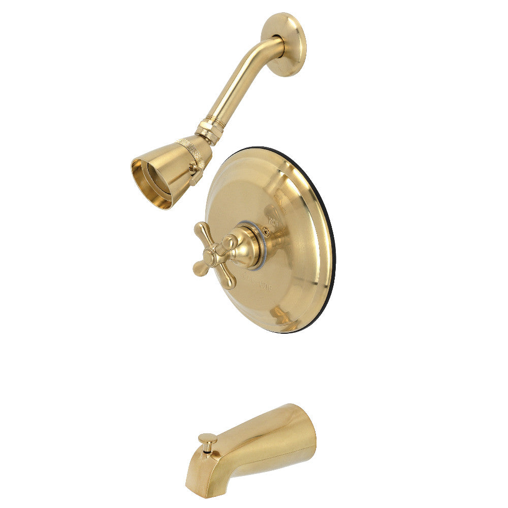 Kingston Brass KB3637AX Restoration Tub and Shower Faucet, Brushed Brass - BNGBath