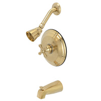 Thumbnail for Kingston Brass KB3637AX Restoration Tub and Shower Faucet, Brushed Brass - BNGBath