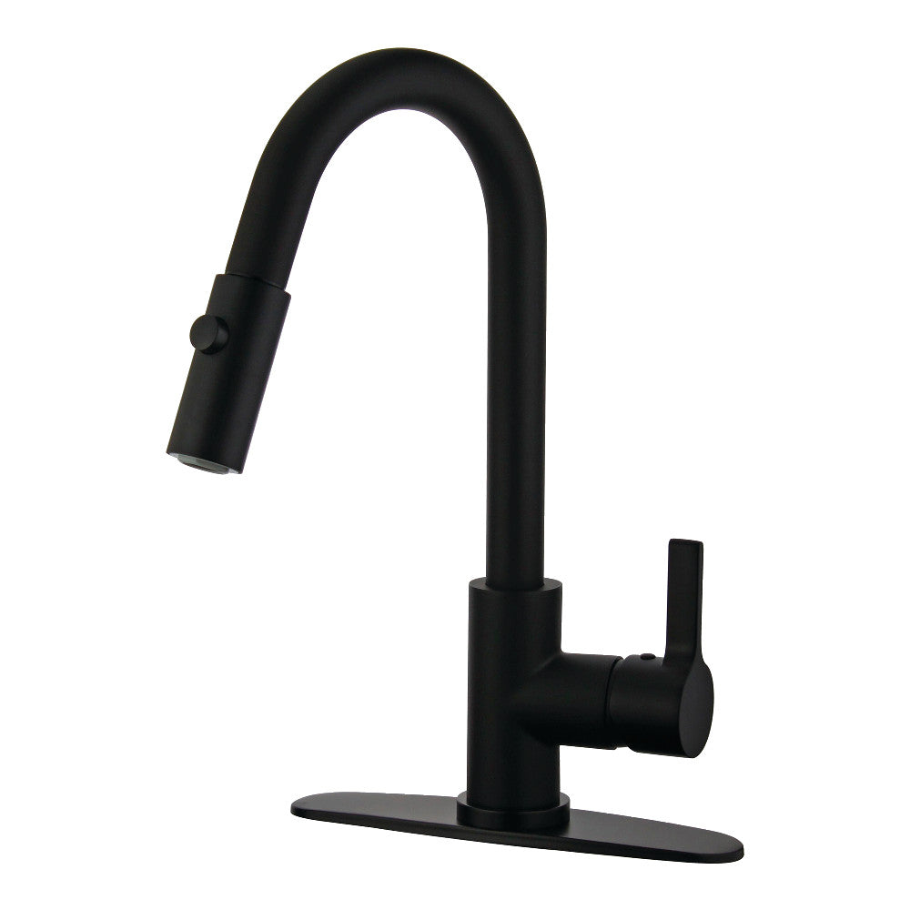 Gourmetier LS8780CTL Continental Single-Handle Pull-Down Kitchen Faucet, Matte Black - BNGBath