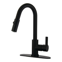 Thumbnail for Gourmetier LS8780CTL Continental Single-Handle Pull-Down Kitchen Faucet, Matte Black - BNGBath