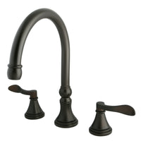 Thumbnail for Kingston Brass KS2345DFL NuFrench Roman Tub Faucet, Oil Rubbed Bronze - BNGBath