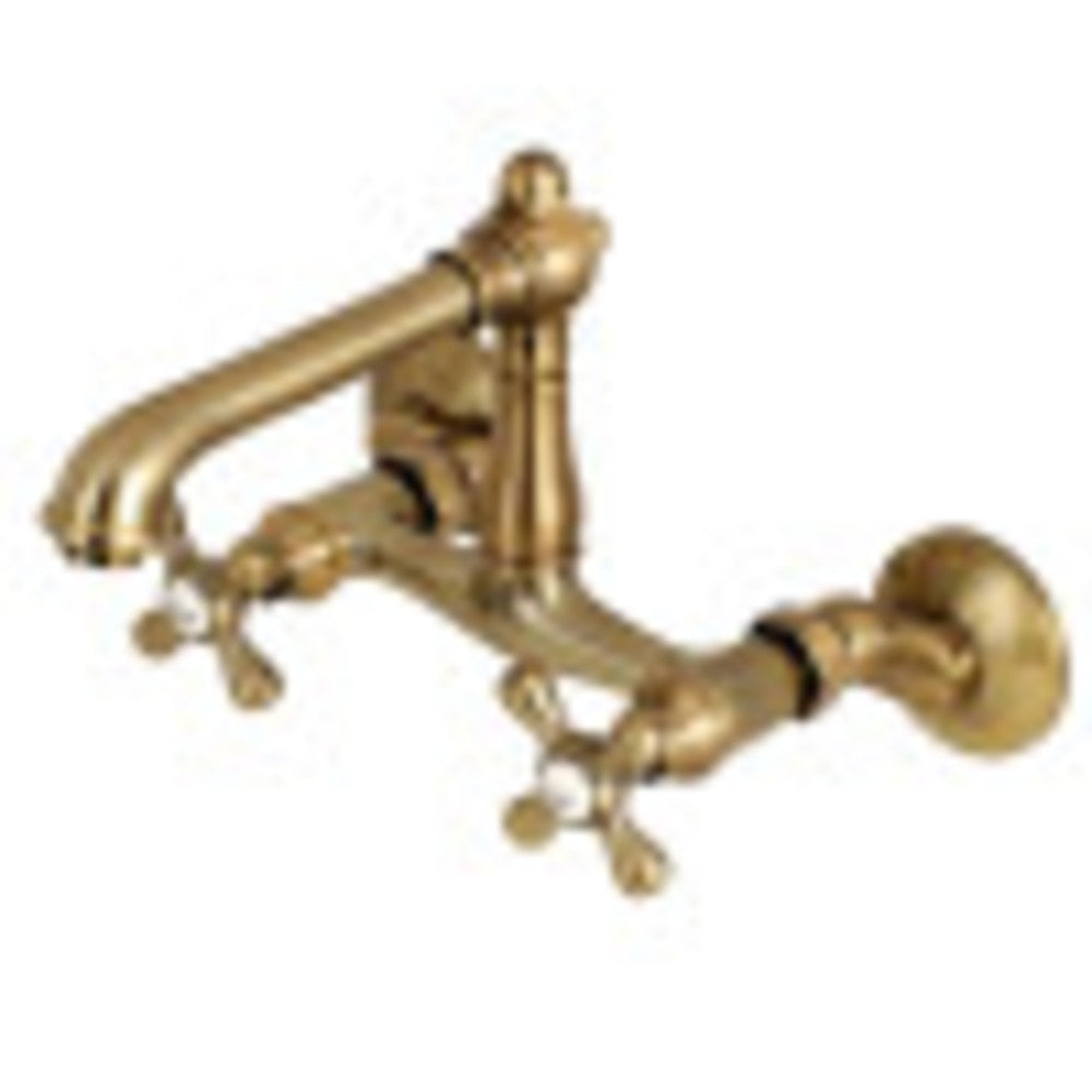 Kingston Brass English Country 6-Inch Adjustable Center Wall Mount Kitchen Faucet, Antique Brass - BNGBath