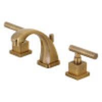 Thumbnail for Kingston Brass KS4943CQL Claremont 8 in. Widespread Bathroom Faucet, Antique Brass - BNGBath