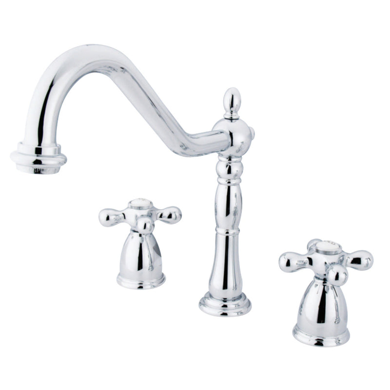 Kingston Brass KB1791AXLS Widespread Kitchen Faucet, Polished Chrome - BNGBath