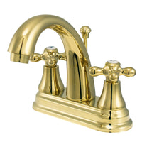 Thumbnail for Kingston Brass KS7612AX 4 in. Centerset Bathroom Faucet, Polished Brass - BNGBath