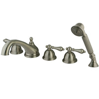 Thumbnail for Kingston Brass KS33585AL Roman Tub Faucet with Hand Shower, Brushed Nickel - BNGBath