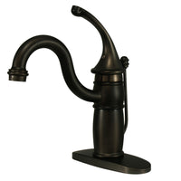 Thumbnail for Kingston Brass KB1405GL Georgian Single-Handle Bathroom Faucet with Pop-Up Drain, Oil Rubbed Bronze - BNGBath