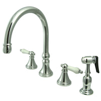 Thumbnail for Kingston Brass KS2791PLBS Widespread Kitchen Faucet, Polished Chrome - BNGBath