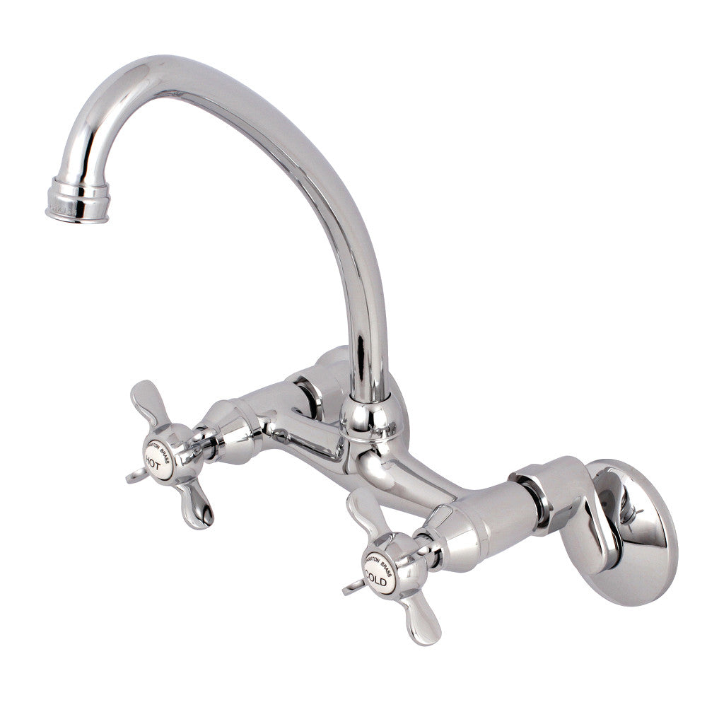 Kingston Brass KS114C Essex Two Handle Wall Mount Kitchen Faucet, Polished Chrome - BNGBath