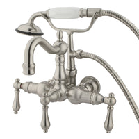 Thumbnail for Kingston Brass CC1007T8 Vintage 3-3/8-Inch Wall Mount Tub Faucet, Brushed Nickel - BNGBath