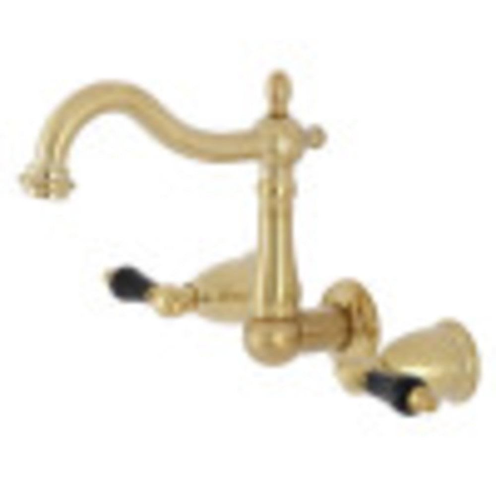 Kingston Brass KS1257PKL Duchess Two-Handle Wall Mount Bathroom Faucet, Brushed Brass - BNGBath