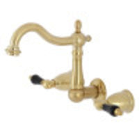 Thumbnail for Kingston Brass KS1257PKL Duchess Two-Handle Wall Mount Bathroom Faucet, Brushed Brass - BNGBath