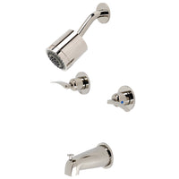 Thumbnail for Kingston Brass KBX8146EFL Centurion Two-Handle Tub and Shower Faucet, Polished Nickel - BNGBath