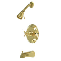 Thumbnail for Kingston Brass GKB2632BX Water Saving Metropolitan Tub & Shower Faucet with Cross Handles, Polished Brass - BNGBath