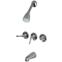 Thumbnail for Kingston Brass KB2238YL Three Handle Tub Shower Faucet, Brushed Nickel - BNGBath