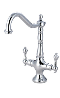 Thumbnail for Kingston Brass KS1771ALLS Heritage Single Hole Kitchen Faucet, Polished Chrome - BNGBath