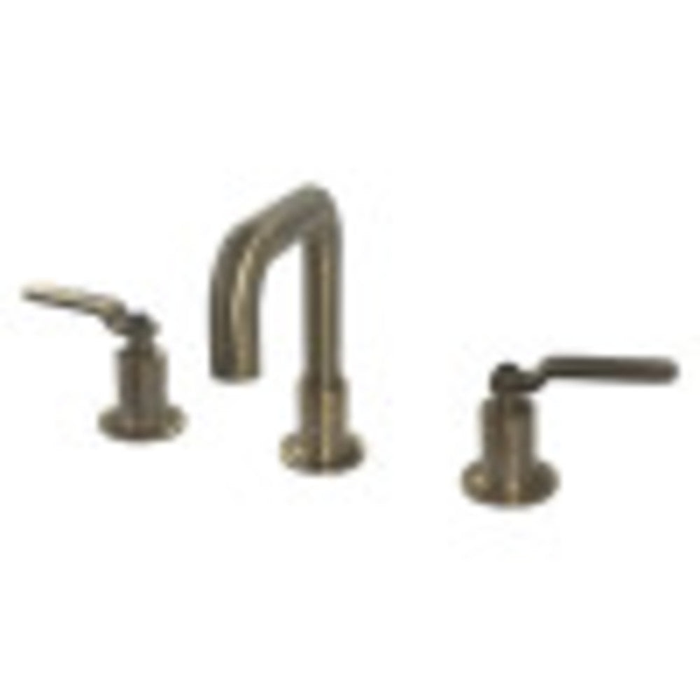Kingston Brass KS142KLAB Whitaker Widespread Bathroom Faucet with Push Pop-Up, Antique Brass - BNGBath