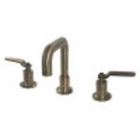 Thumbnail for Kingston Brass KS142KLAB Whitaker Widespread Bathroom Faucet with Push Pop-Up, Antique Brass - BNGBath