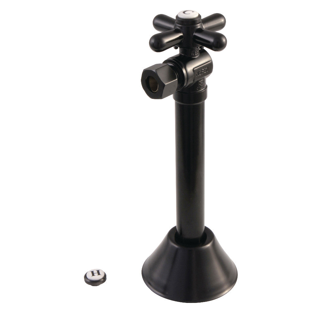 Kingston Brass CC83200X 1/2" Sweat x 3/8" OD Comp Angle Shut-Off Valve with 5" Extension, Matte Black - BNGBath