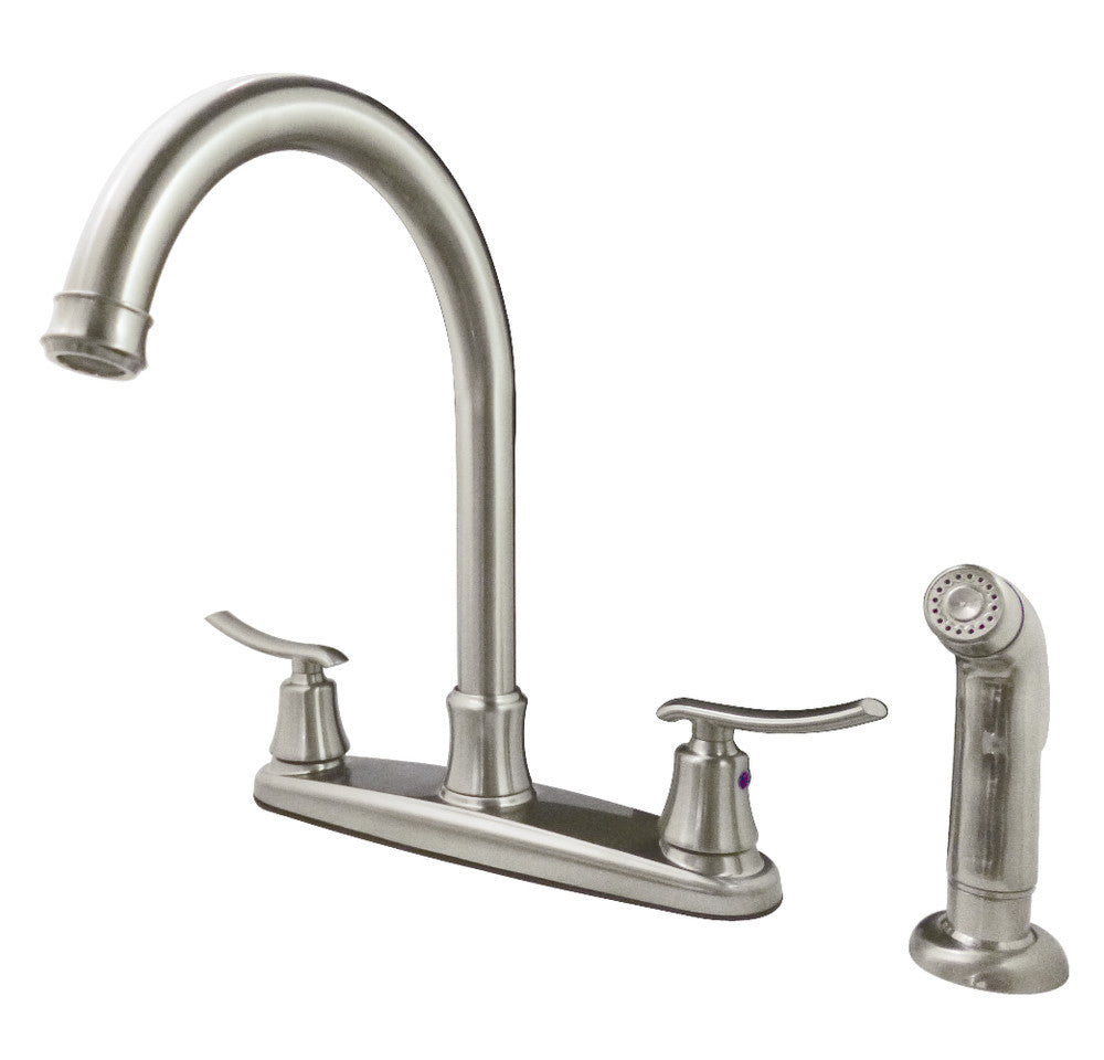 Kingston Brass FB7798JLSP 8-Inch Centerset Kitchen Faucet with Sprayer, Brushed Nickel - BNGBath