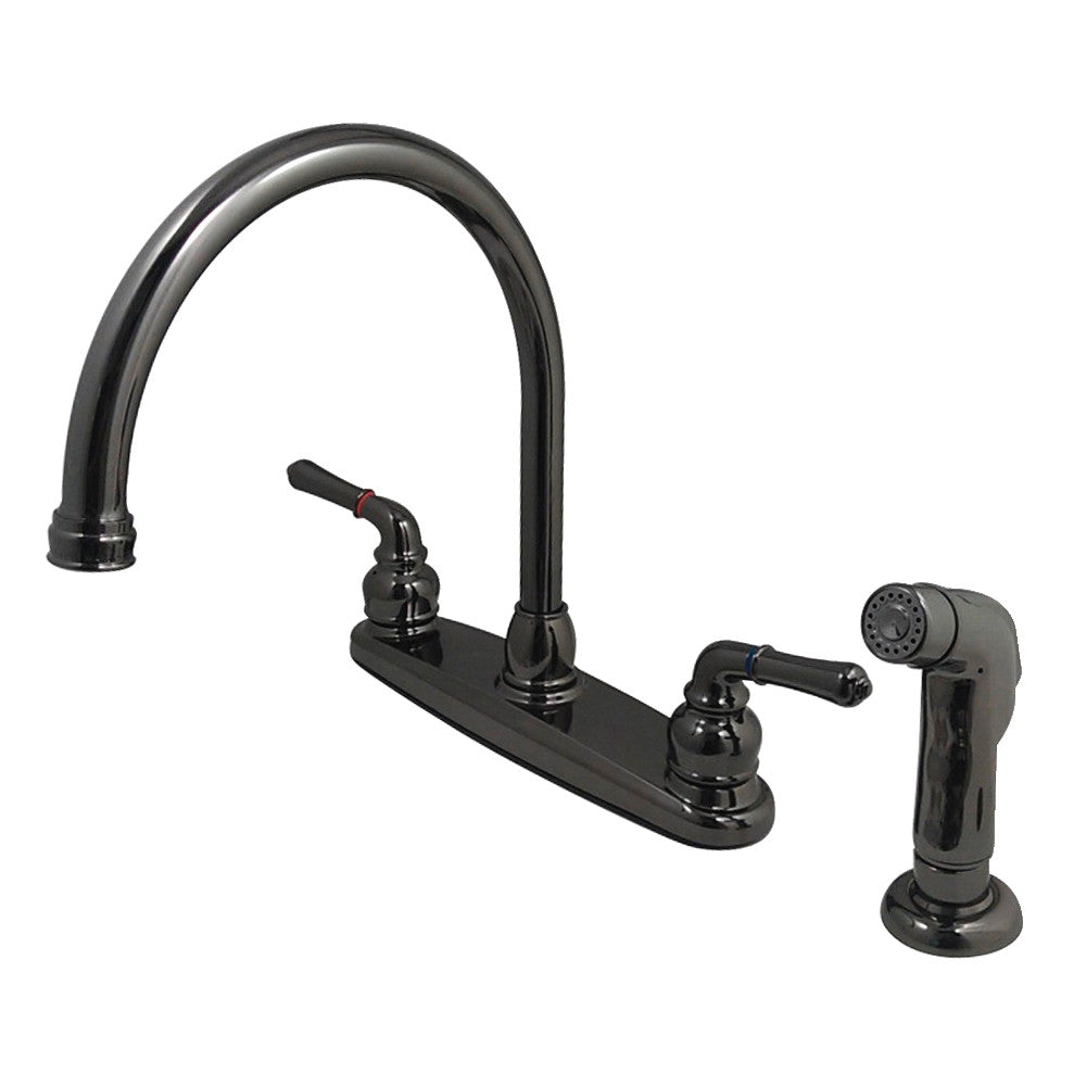 Kingston Brass NB790SP Water Onyx Centerset Kitchen Faucet, Black Stainless Steel - BNGBath