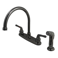 Thumbnail for Kingston Brass NB790SP Water Onyx Centerset Kitchen Faucet, Black Stainless Steel - BNGBath