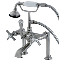 Thumbnail for Aqua Vintage AE103T8ZX Millennium Deck Mount Clawfoot Tub Faucet, Brushed Nickel - BNGBath
