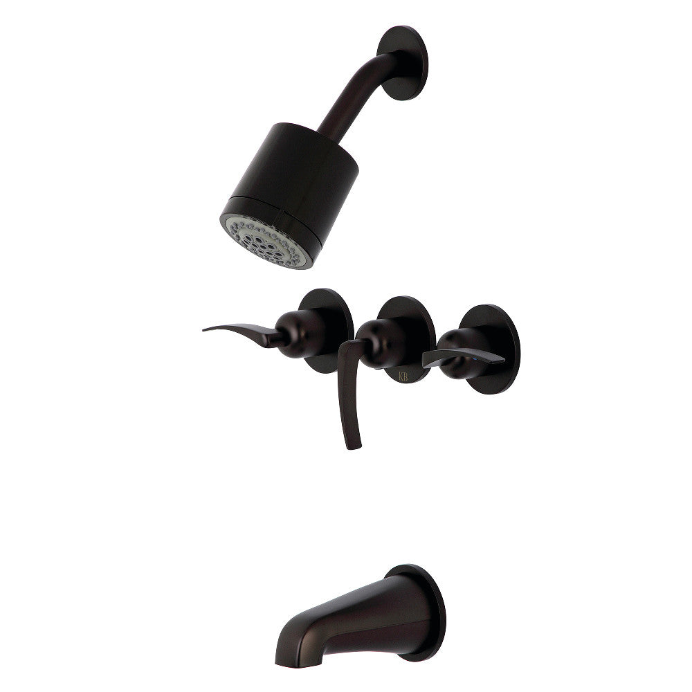 Kingston Brass KBX8135EFL Centurion Three-Handle Tub and Shower Faucet, Oil Rubbed Bronze - BNGBath