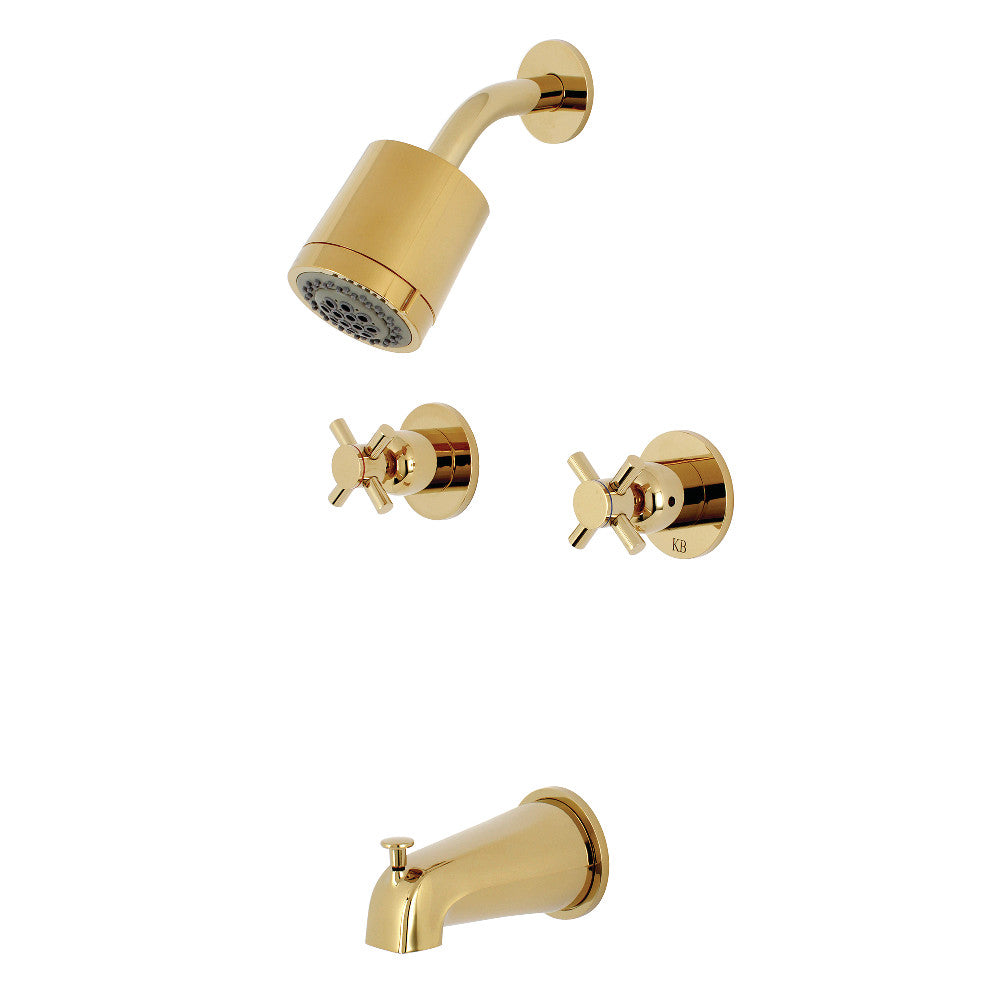 Kingston Brass KBX8142DX Concord Two-Handle Tub and Shower Faucet, Polished Brass - BNGBath