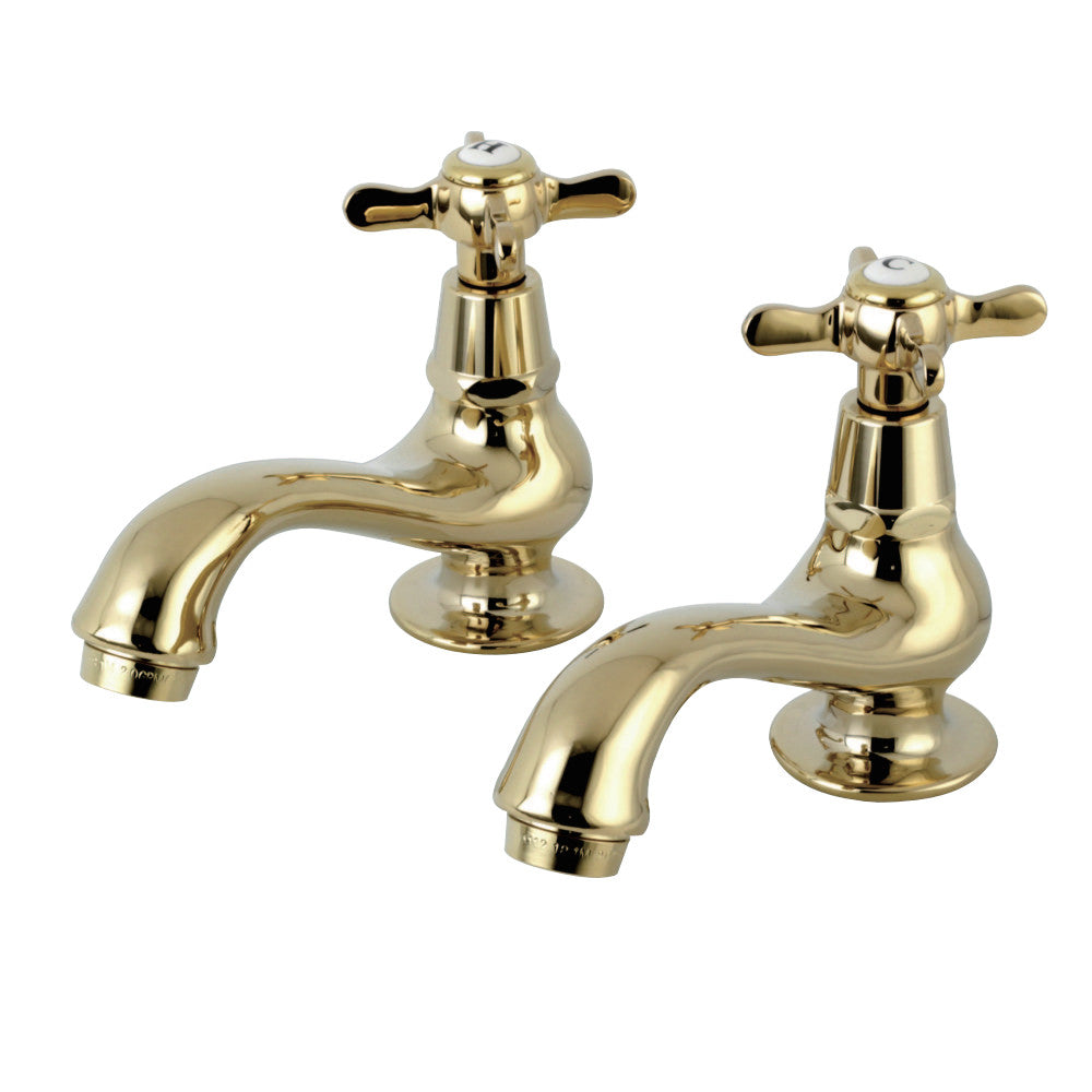 Kingston Brass KS1102BEX Basin Tap Faucet with Cross Handle, Polished Brass - BNGBath