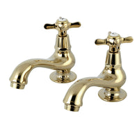 Thumbnail for Kingston Brass KS1102BEX Basin Tap Faucet with Cross Handle, Polished Brass - BNGBath