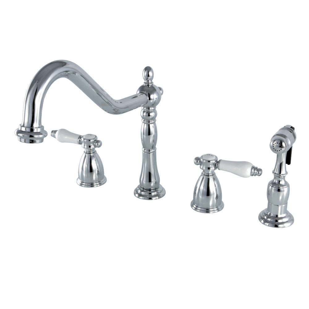 Kingston Brass KB1791BPLBS Widespread Kitchen Faucet, Polished Chrome - BNGBath