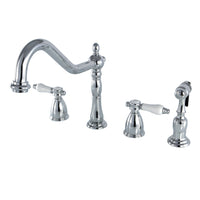 Thumbnail for Kingston Brass KB1791BPLBS Widespread Kitchen Faucet, Polished Chrome - BNGBath
